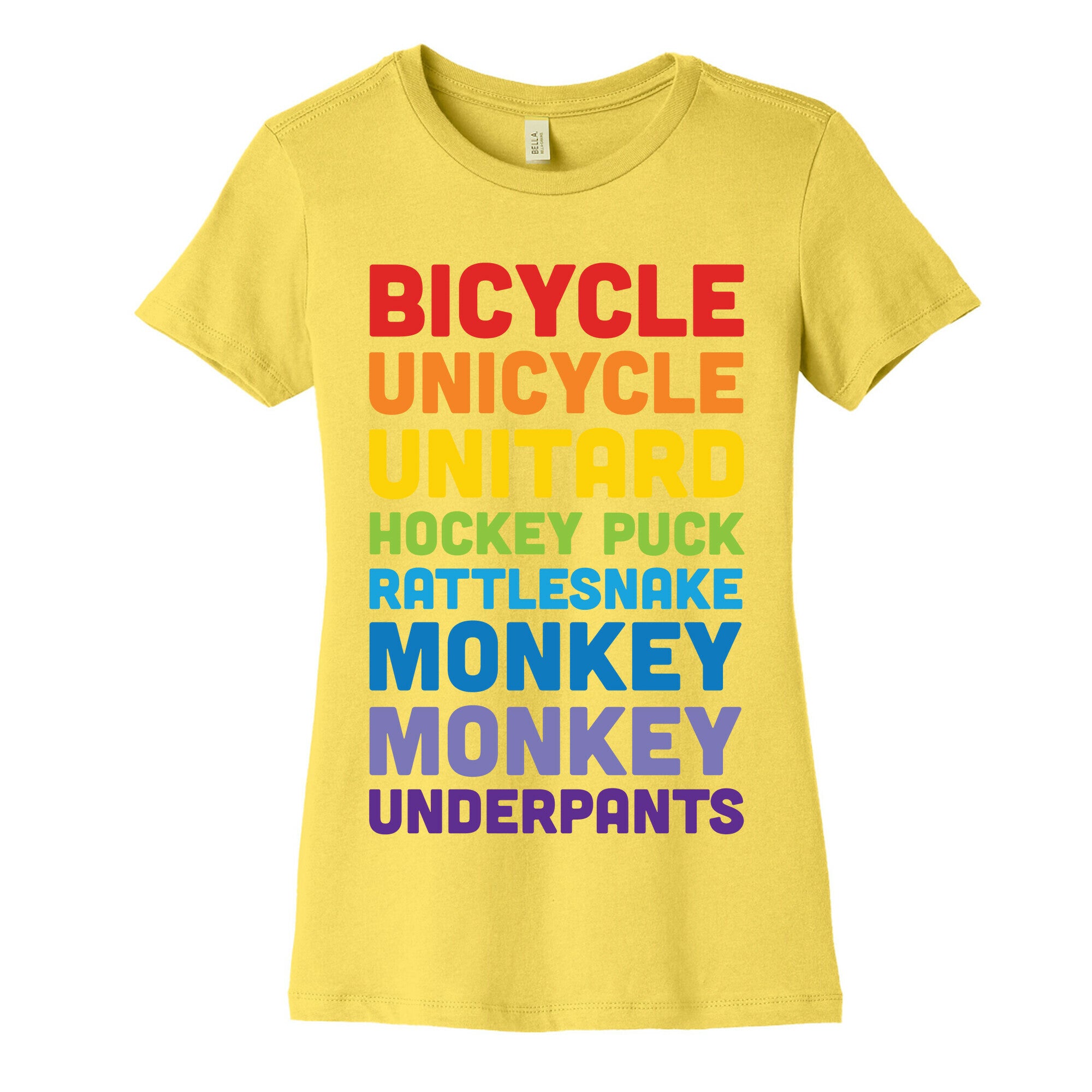 Bicycle Unicycle Unitard Hockey Puck Rattlesnake Monkey Monkey Underpants Women's Cotton Tee